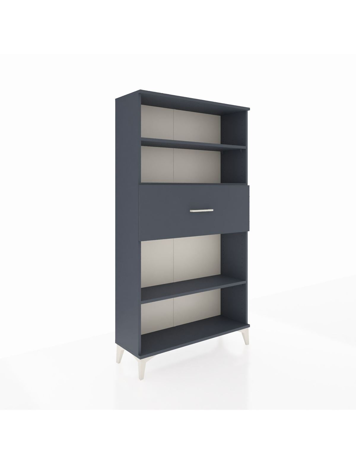 Arges Dolap 3 Raflı Tek Çekmeceli 88x30x163 Antrasit-Antrasit