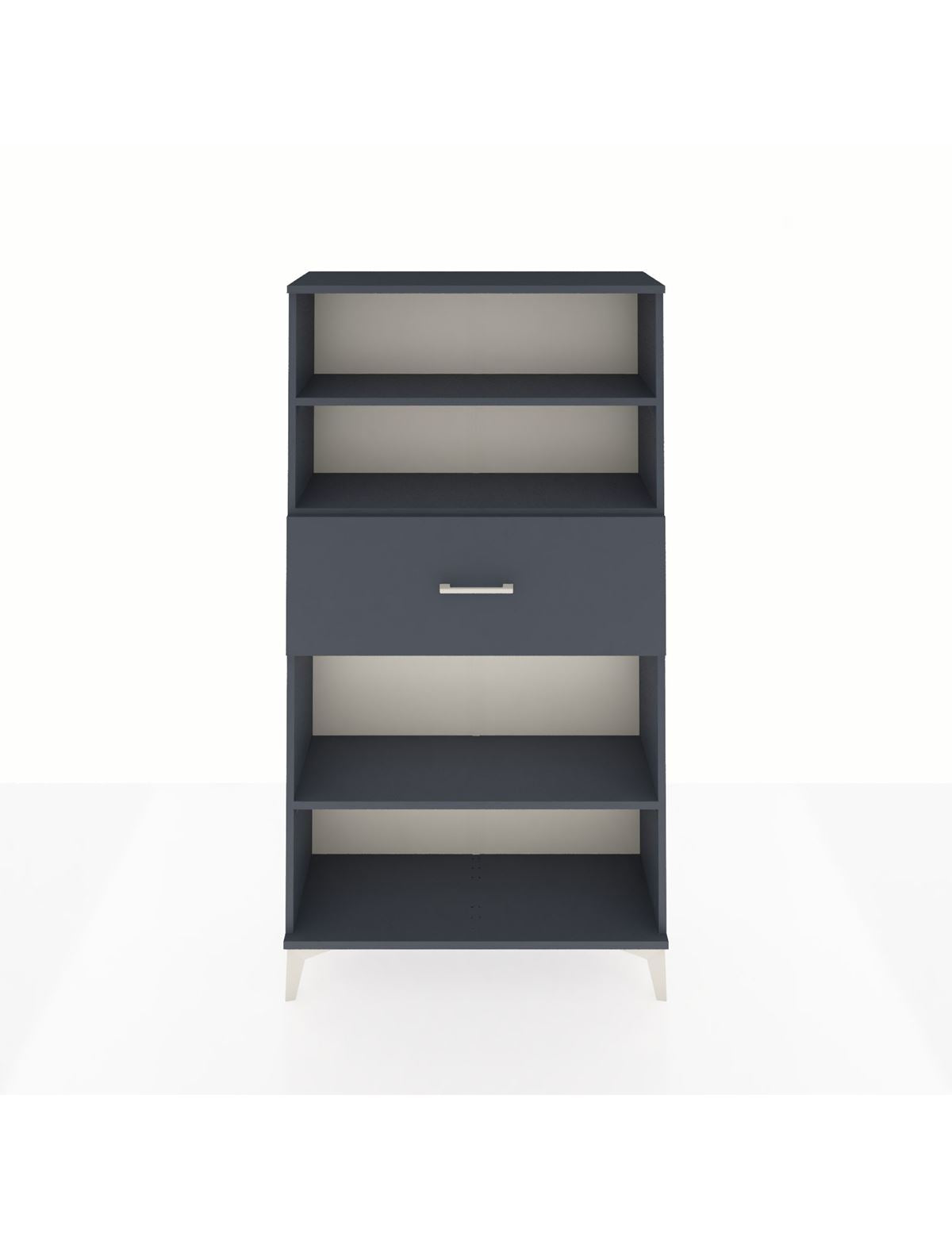 Arges Dolap 3 Raflı Tek Çekmeceli 88x30x163 Antrasit-Antrasit