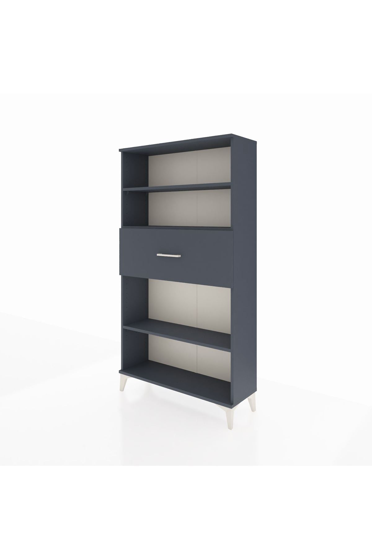 Arges Dolap 3 Raflı Tek Çekmeceli 88x30x163 Antrasit-Antrasit