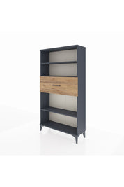 Arges Dolap 3 Raflı Tek Çekmeceli 88x30x163 Antrasit-Çam