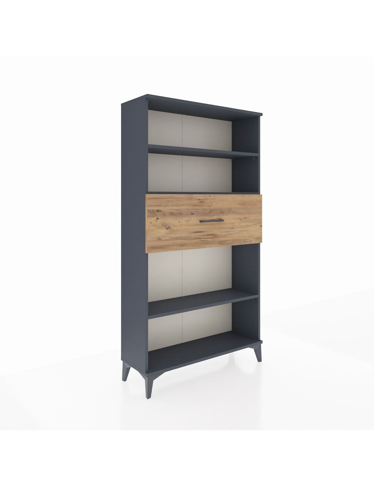 Arges Dolap 3 Raflı Tek Çekmeceli 88x30x163 Antrasit-Çam