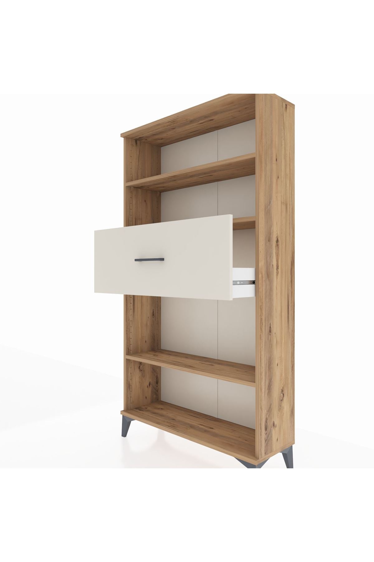 Arges Dolap 3 Raflı Tek Çekmeceli 88x30x163 Çam-Aytaşı