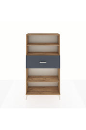 Arges Dolap 3 Raflı Tek Çekmeceli 88x30x163 Çam-Antrasit