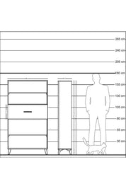 Arges Dolap 3 Raflı Tek Çekmeceli 88x30x163 Çam-Antrasit
