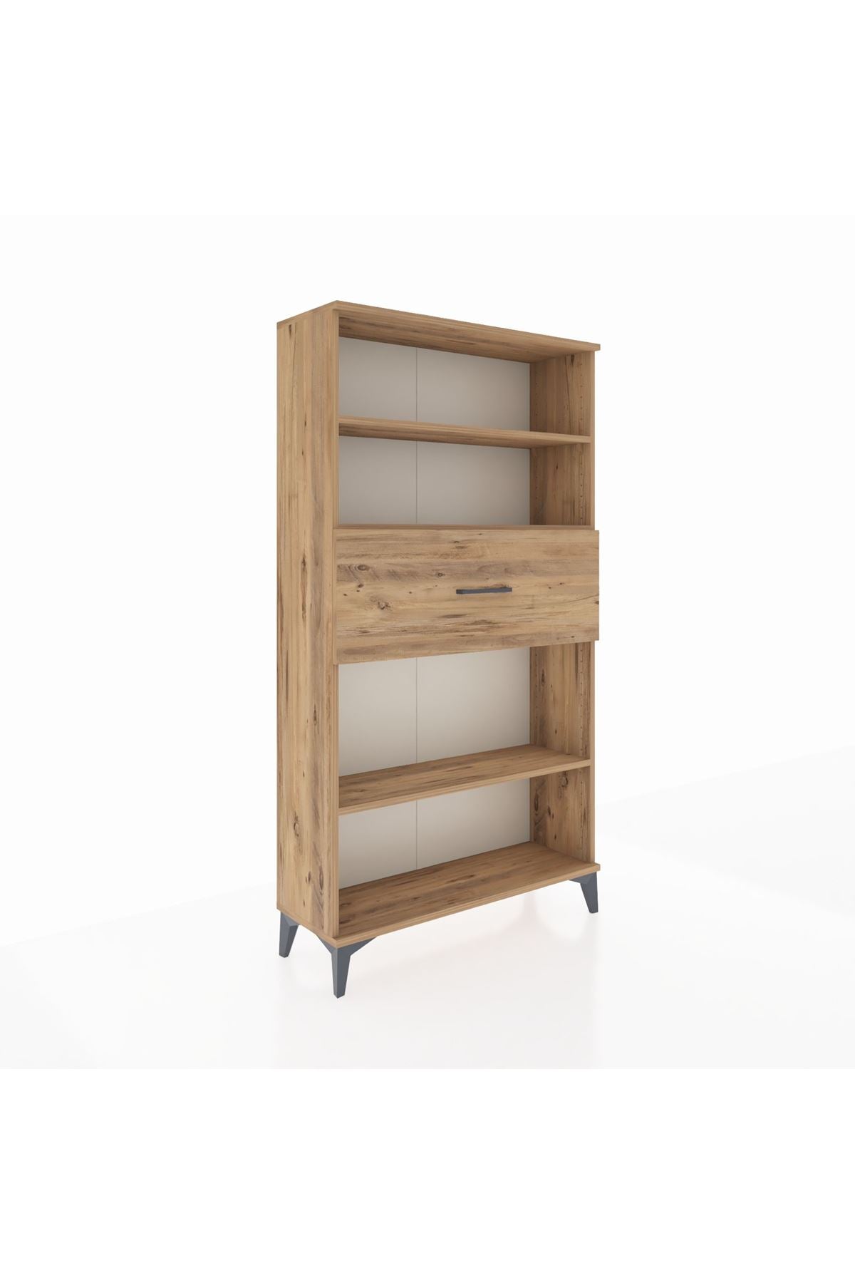 Arges Dolap 3 Raflı Tek Çekmeceli 88x30x163 Çam-Çam