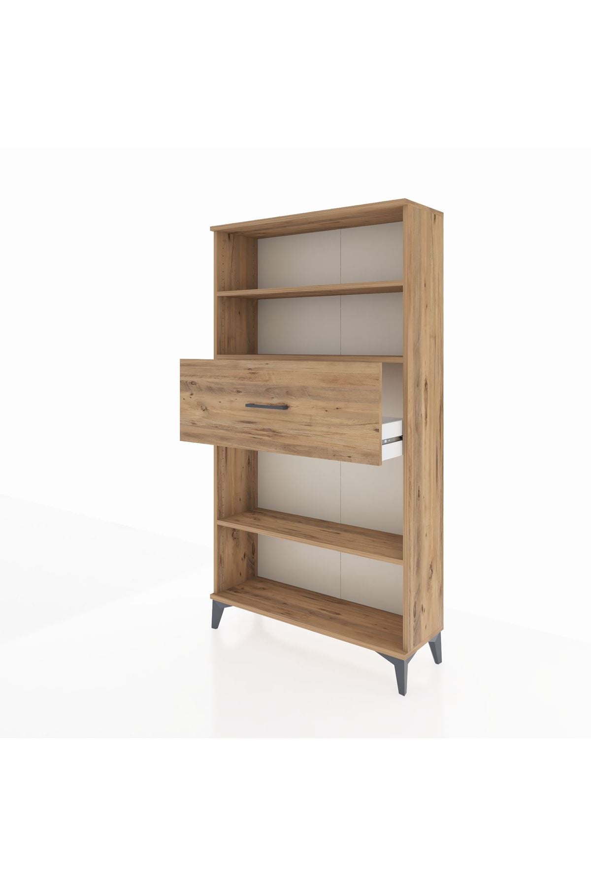 Arges Dolap 3 Raflı Tek Çekmeceli 88x30x163 Çam-Çam