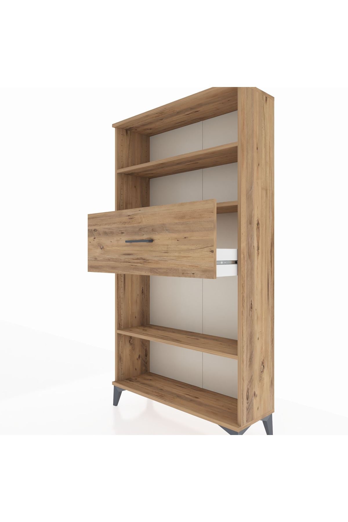 Arges Dolap 3 Raflı Tek Çekmeceli 88x30x163 Çam-Çam