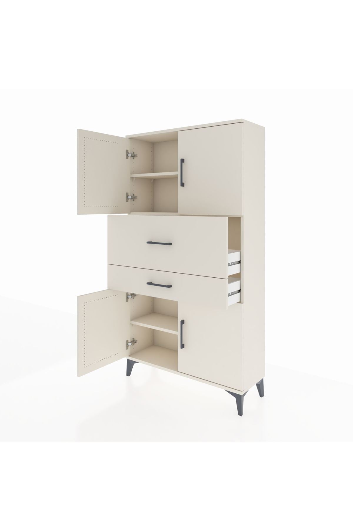 Arges Dolap 3 Raflı 2 Çekmeceli 4 Kapaklı 88x30x163 Aytaşı-Aytaşı