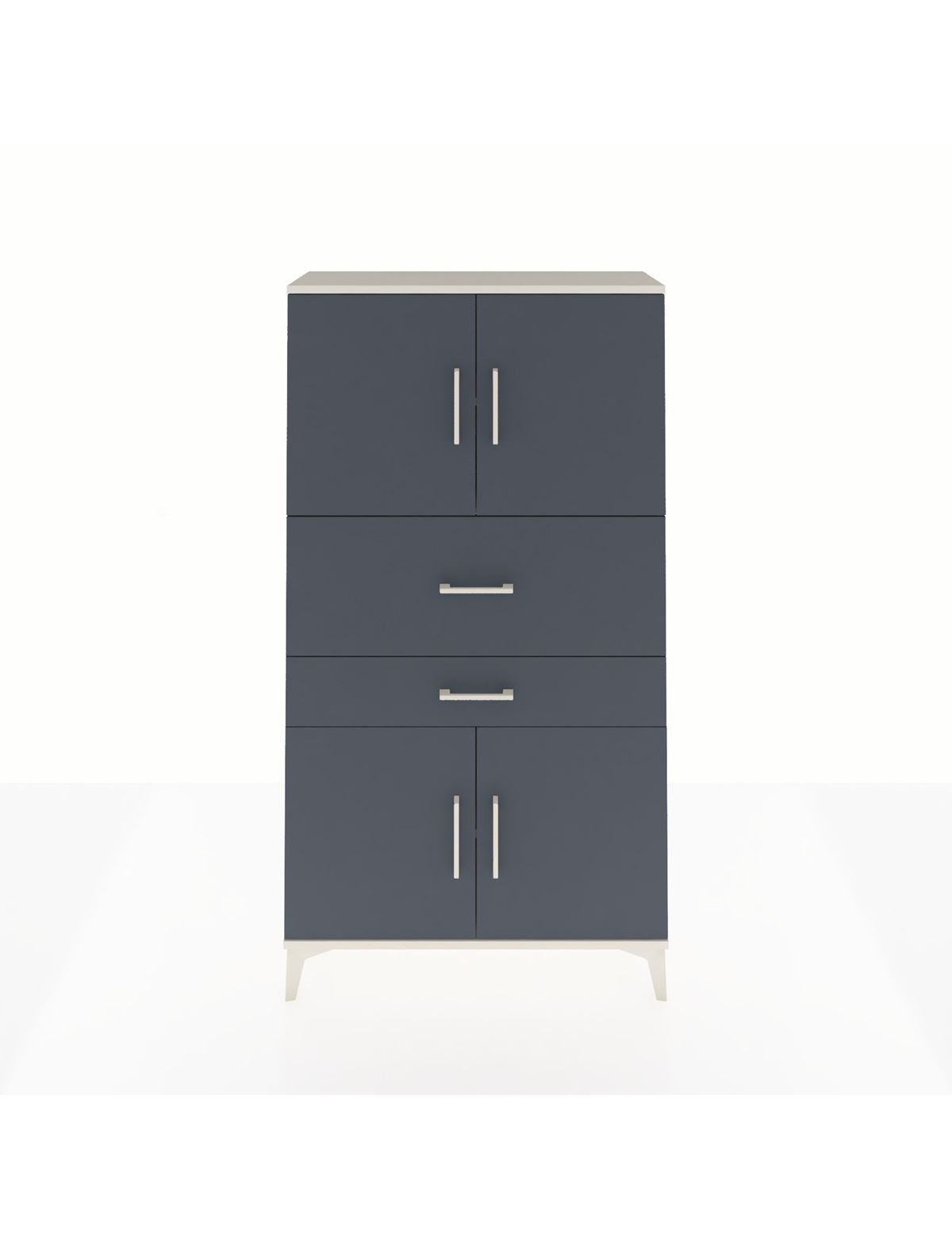 Arges Dolap 3 Raflı 2 Çekmeceli 4 Kapaklı 88x30x163 Aytaşı-Antrasit