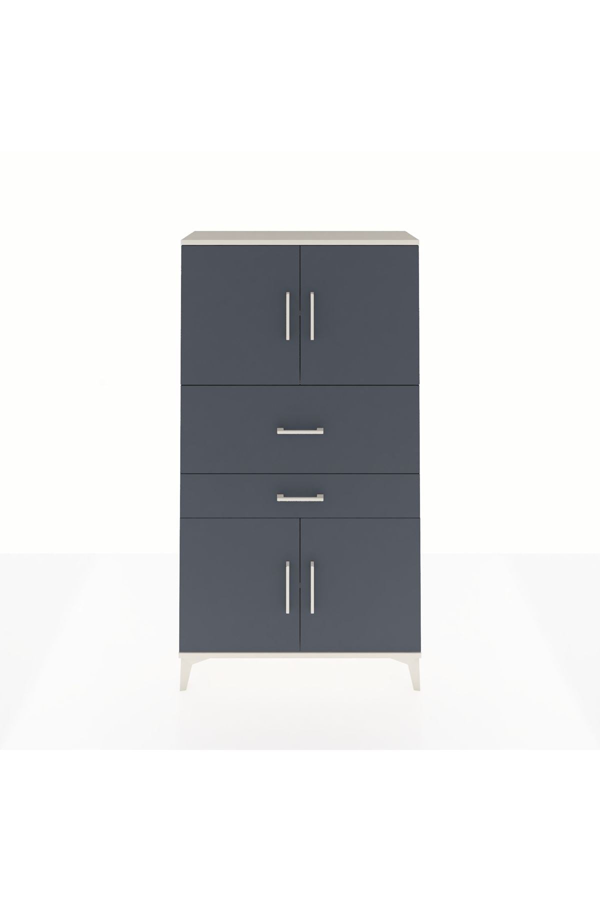 Arges Dolap 3 Raflı 2 Çekmeceli 4 Kapaklı 88x30x163 Aytaşı-Antrasit