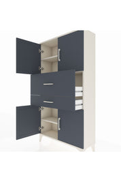 Arges Dolap 3 Raflı 2 Çekmeceli 4 Kapaklı 88x30x163 Aytaşı-Antrasit