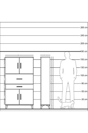 Arges Dolap 3 Raflı 2 Çekmeceli 4 Kapaklı 88x30x163 Aytaşı-Antrasit
