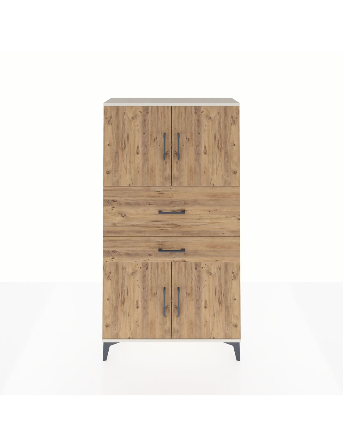 Arges Dolap 3 Raflı 2 Çekmeceli 4 Kapaklı 88x30x163 Aytaşı-Çam