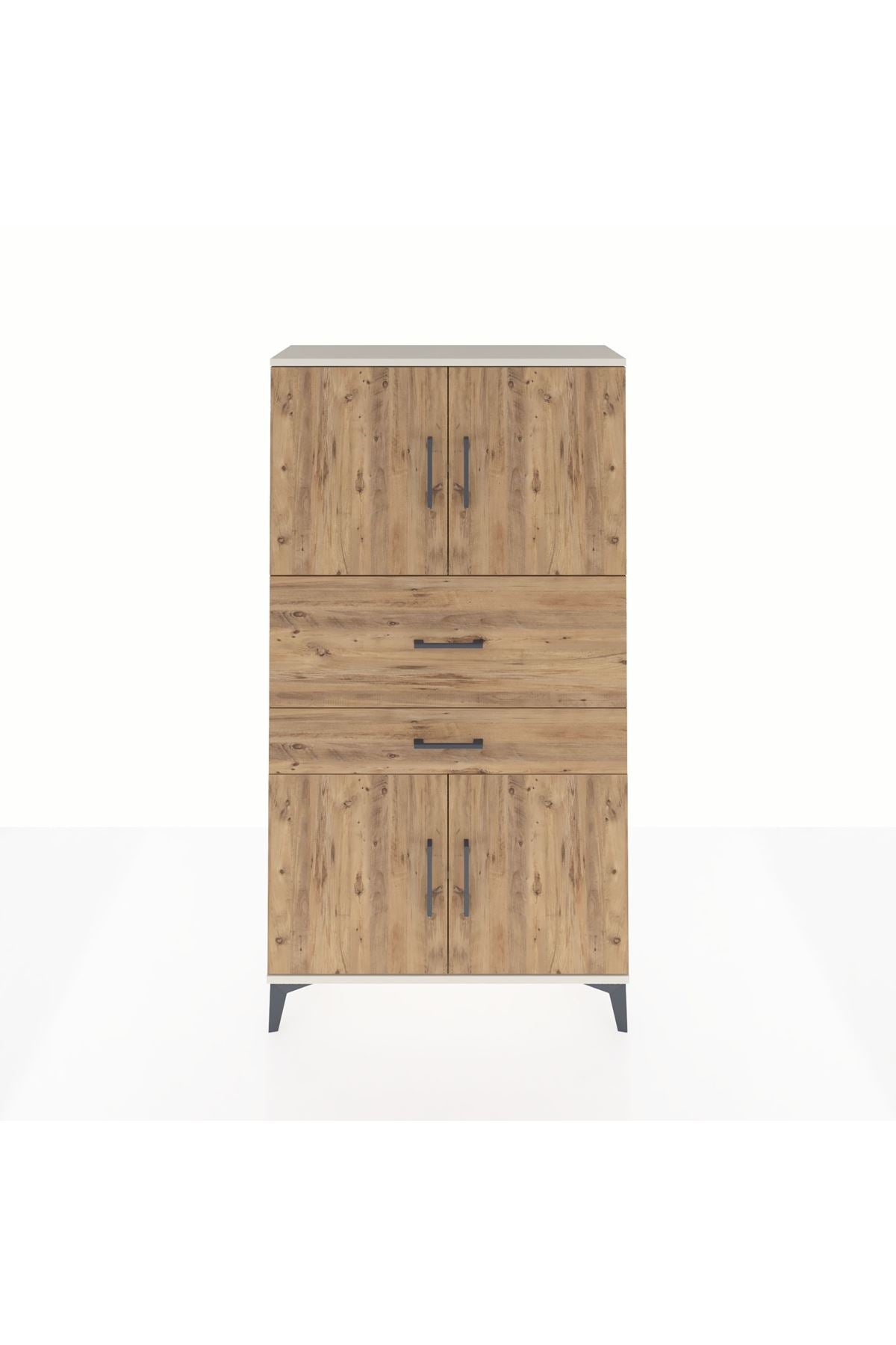 Arges Dolap 3 Raflı 2 Çekmeceli 4 Kapaklı 88x30x163 Aytaşı-Çam