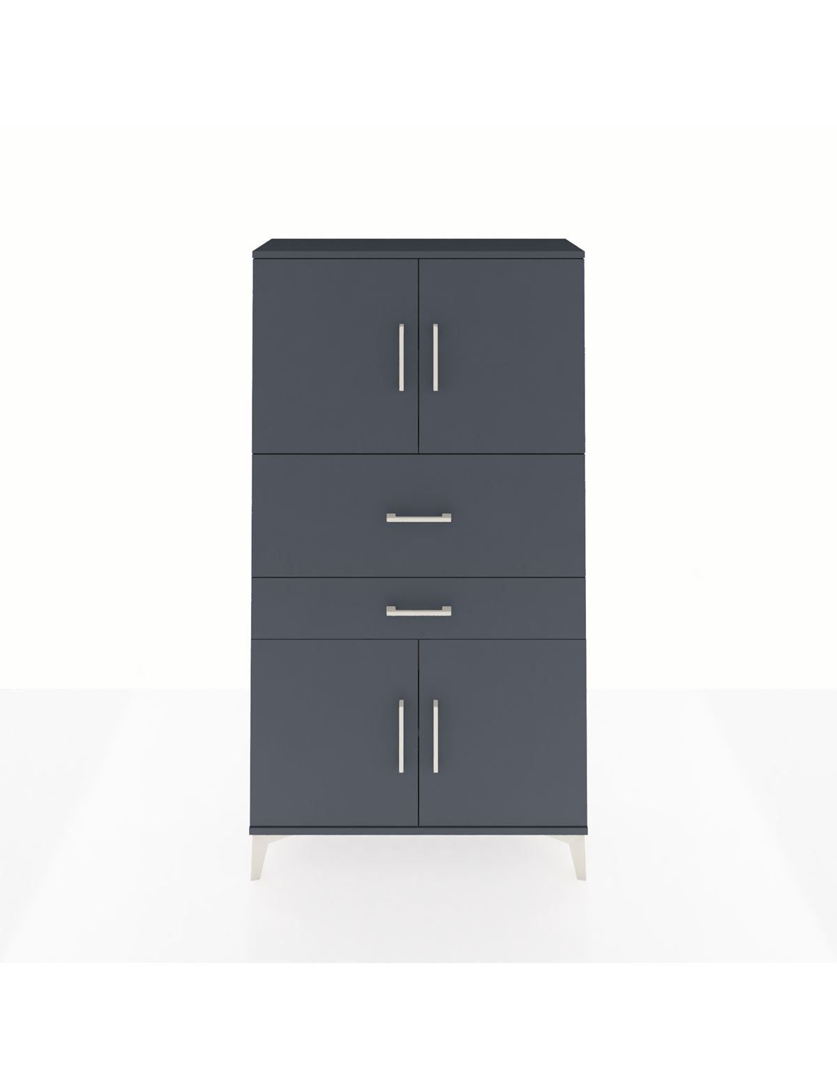 Arges Dolap 3 Raflı 2 Çekmeceli 4 Kapaklı 88x30x163 Antrasit-Antrasit