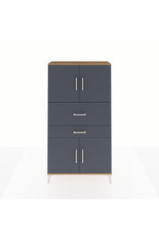 Arges Dolap 3 Raflı 2 Çekmeceli 4 Kapaklı 88x30x163 Çam-Antrasit