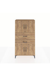 Arges Dolap 3 Raflı 2 Çekmeceli 4 Kapaklı 88x30x163 Çam-Çam
