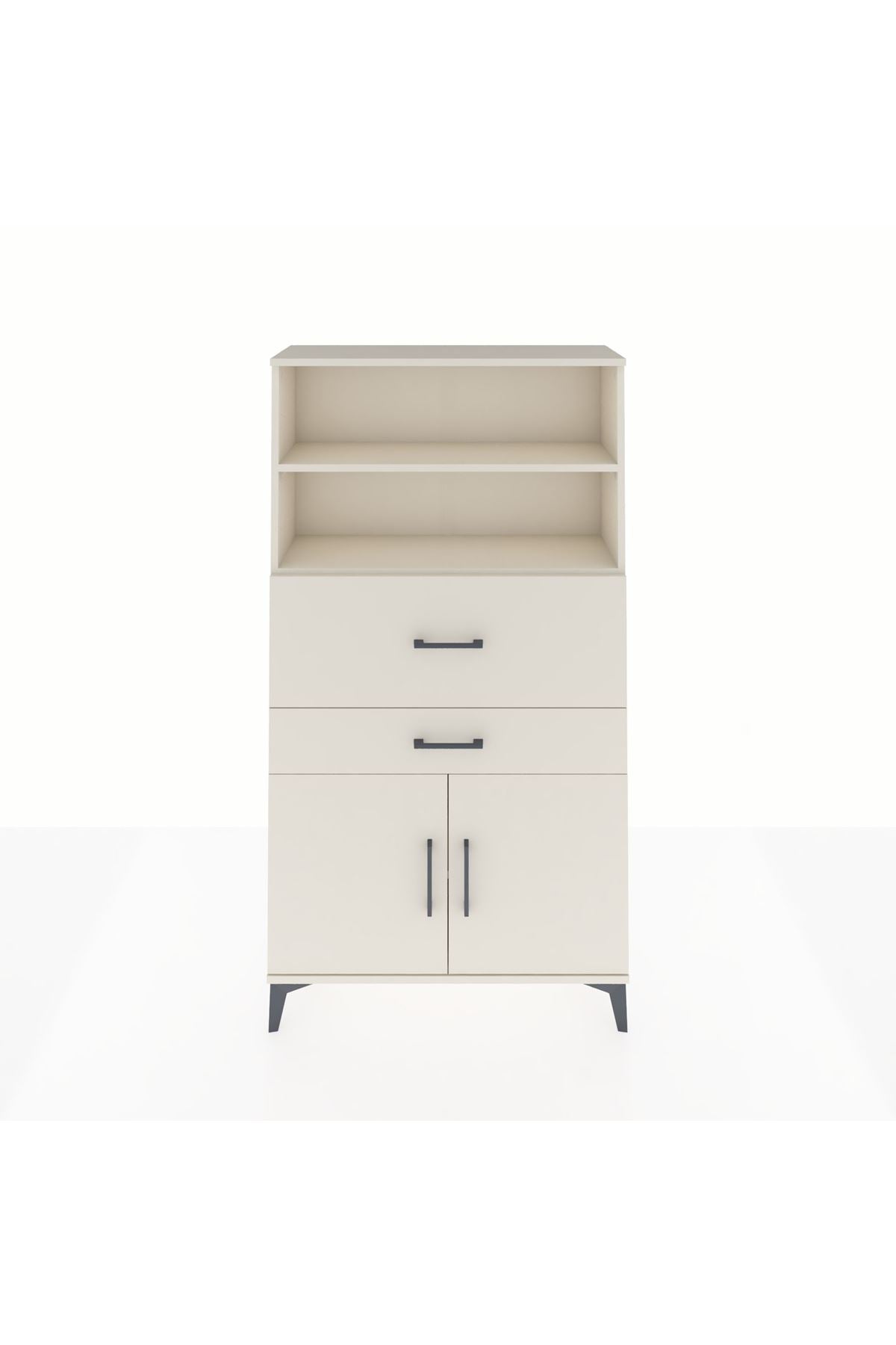 Arges Dolap 3 Raflı 2 Çekmeceli 2 Kapaklı 88x30x163 Aytaşı-Aytaşı