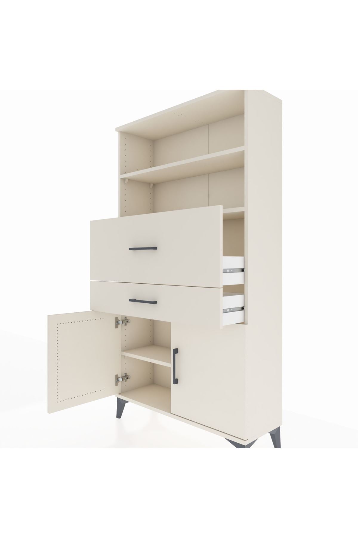 Arges Dolap 3 Raflı 2 Çekmeceli 2 Kapaklı 88x30x163 Aytaşı-Aytaşı