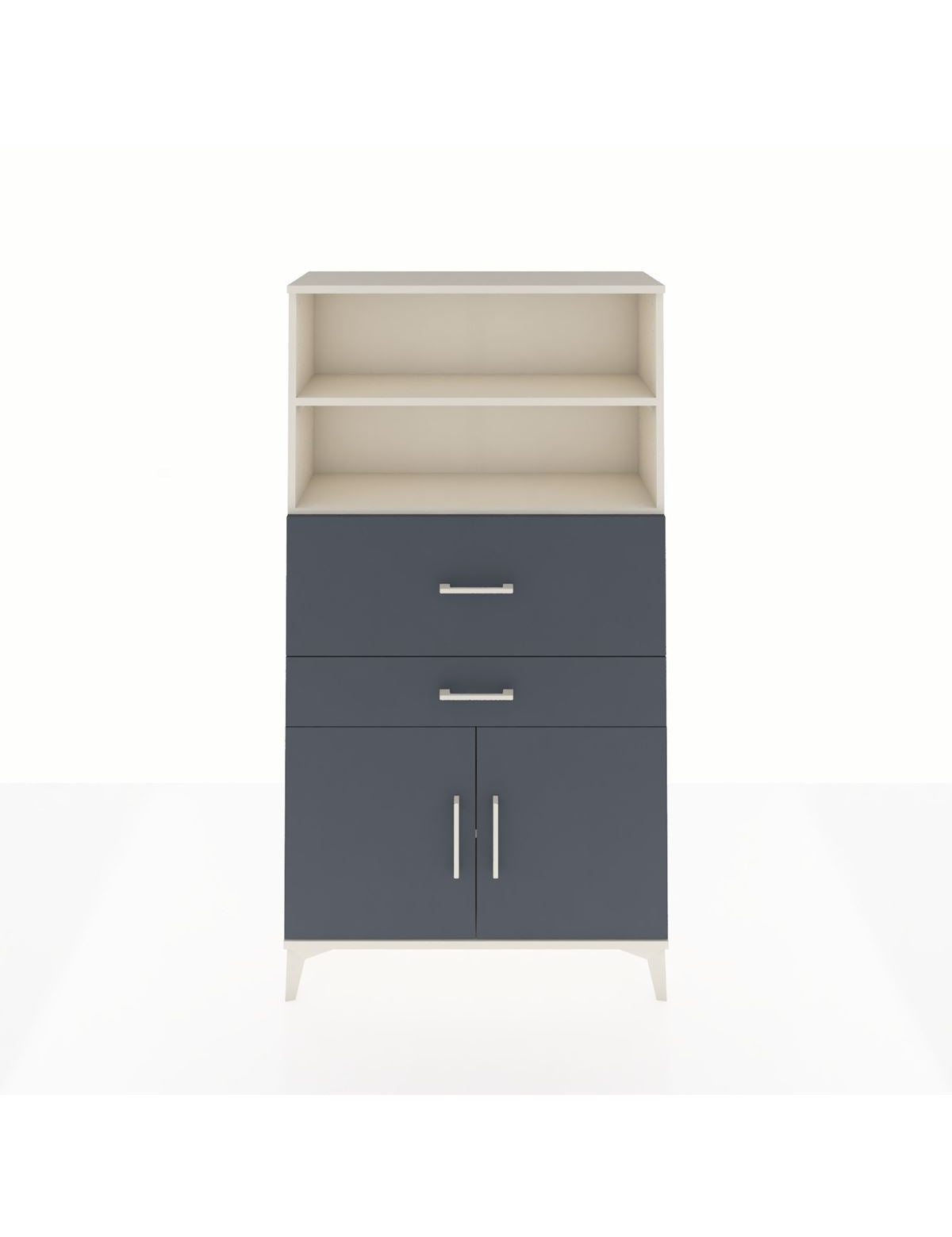 Arges Dolap 3 Raflı 2 Çekmeceli 2 Kapaklı 88x30x163 Aytaşı-Antrasit