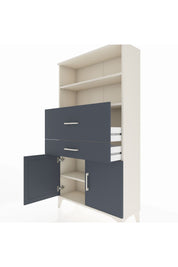 Arges Dolap 3 Raflı 2 Çekmeceli 2 Kapaklı 88x30x163 Aytaşı-Antrasit