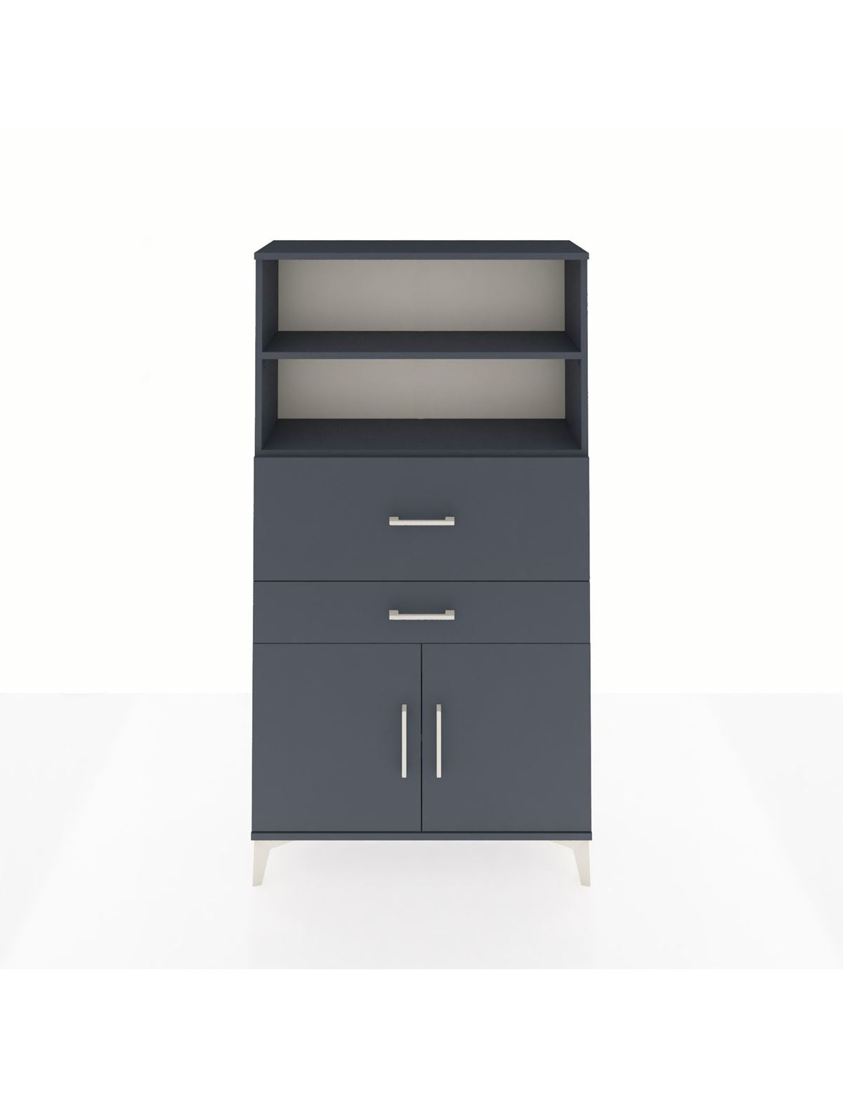 Arges Dolap 3 Raflı 2 Çekmeceli 2 Kapaklı 88x30x163 Antrasit-Antrasit