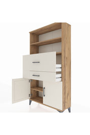 Arges Dolap 3 Raflı 2 Çekmeceli 2 Kapaklı 88x30x163 Çam-Aytaşı