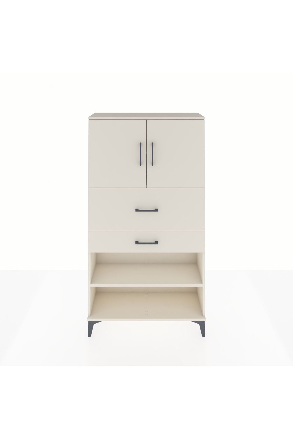 Arges Dolap 3 Raflı 2 Çekmeceli 2 Kapaklı 88x30x163 Aytaşı-Aytaşı