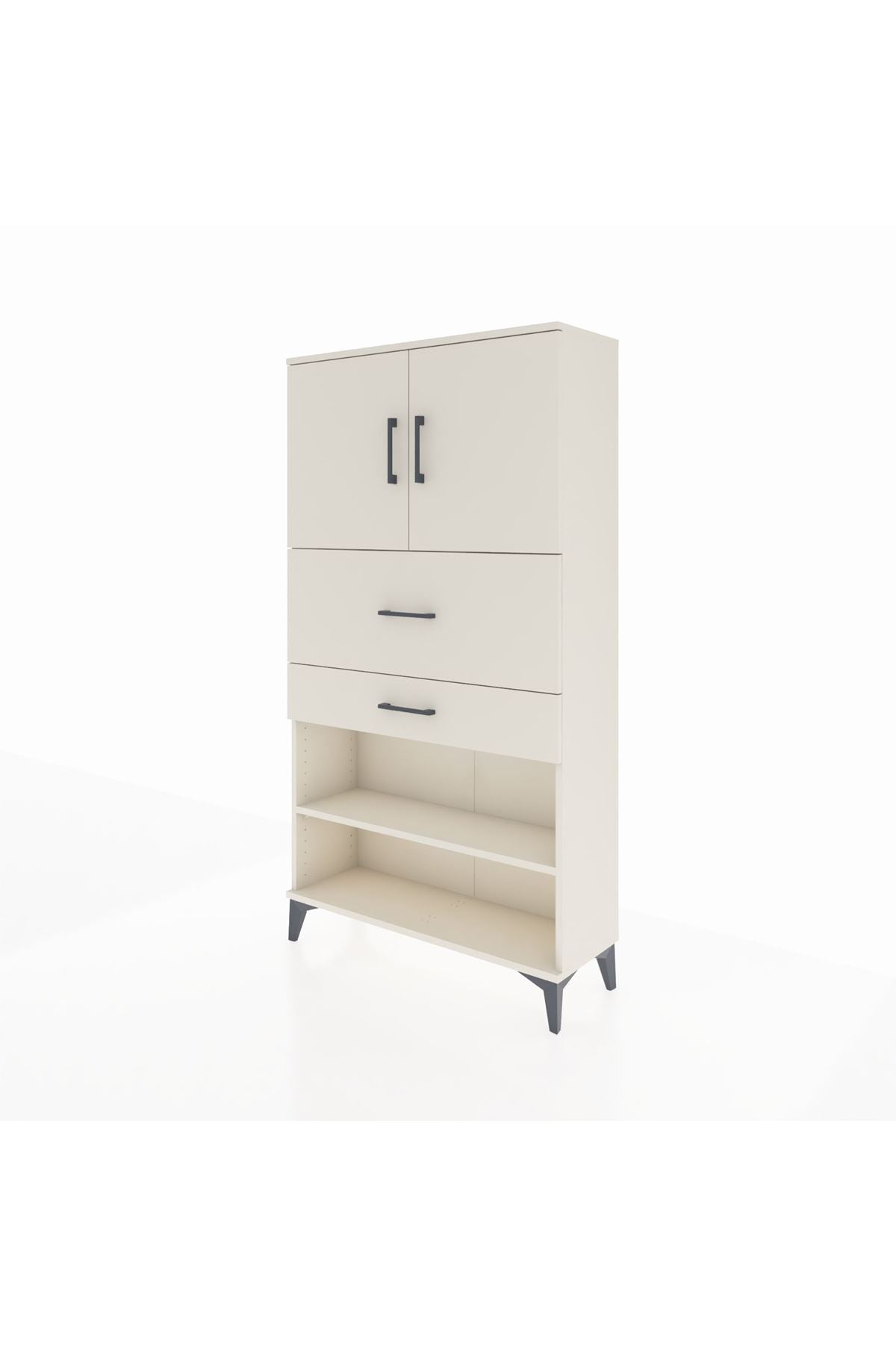 Arges Dolap 3 Raflı 2 Çekmeceli 2 Kapaklı 88x30x163 Aytaşı-Aytaşı