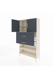 Arges Dolap 3 Raflı 2 Çekmeceli 2 Kapaklı 88x30x163 Aytaşı-Antrasit