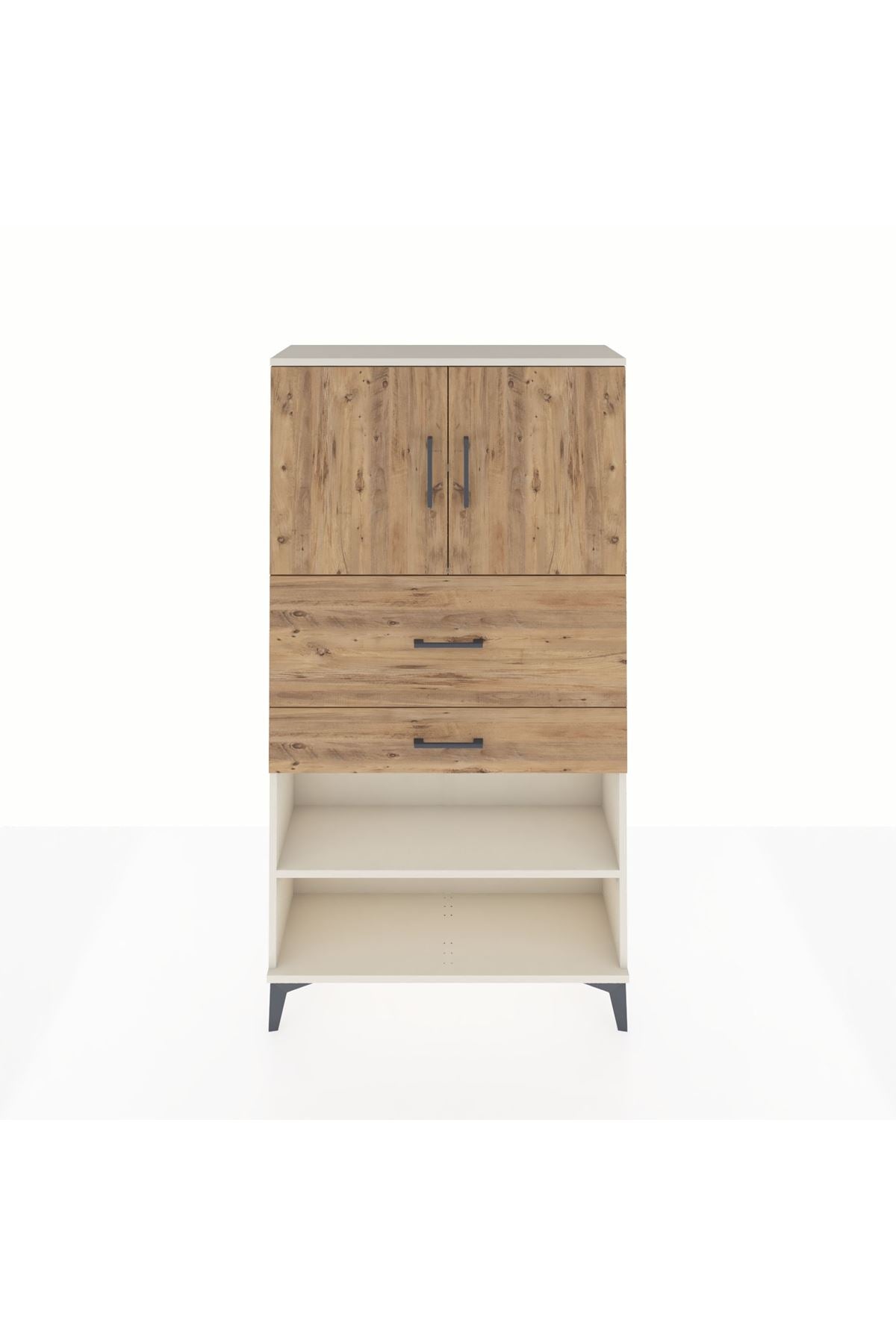 Arges Dolap 3 Raflı 2 Çekmeceli 2 Kapaklı 88x30x163 Aytaşı-Çam