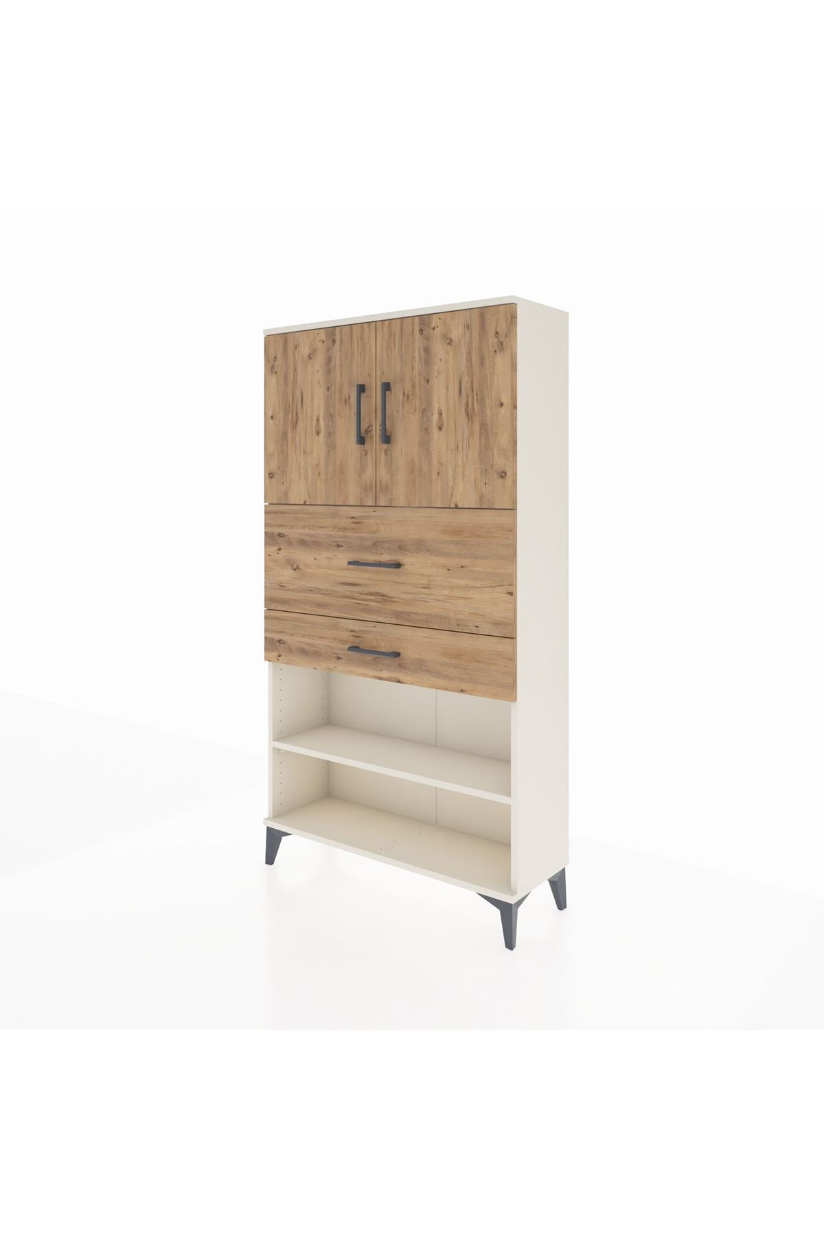 Arges Dolap 3 Raflı 2 Çekmeceli 2 Kapaklı 88x30x163 Aytaşı-Çam