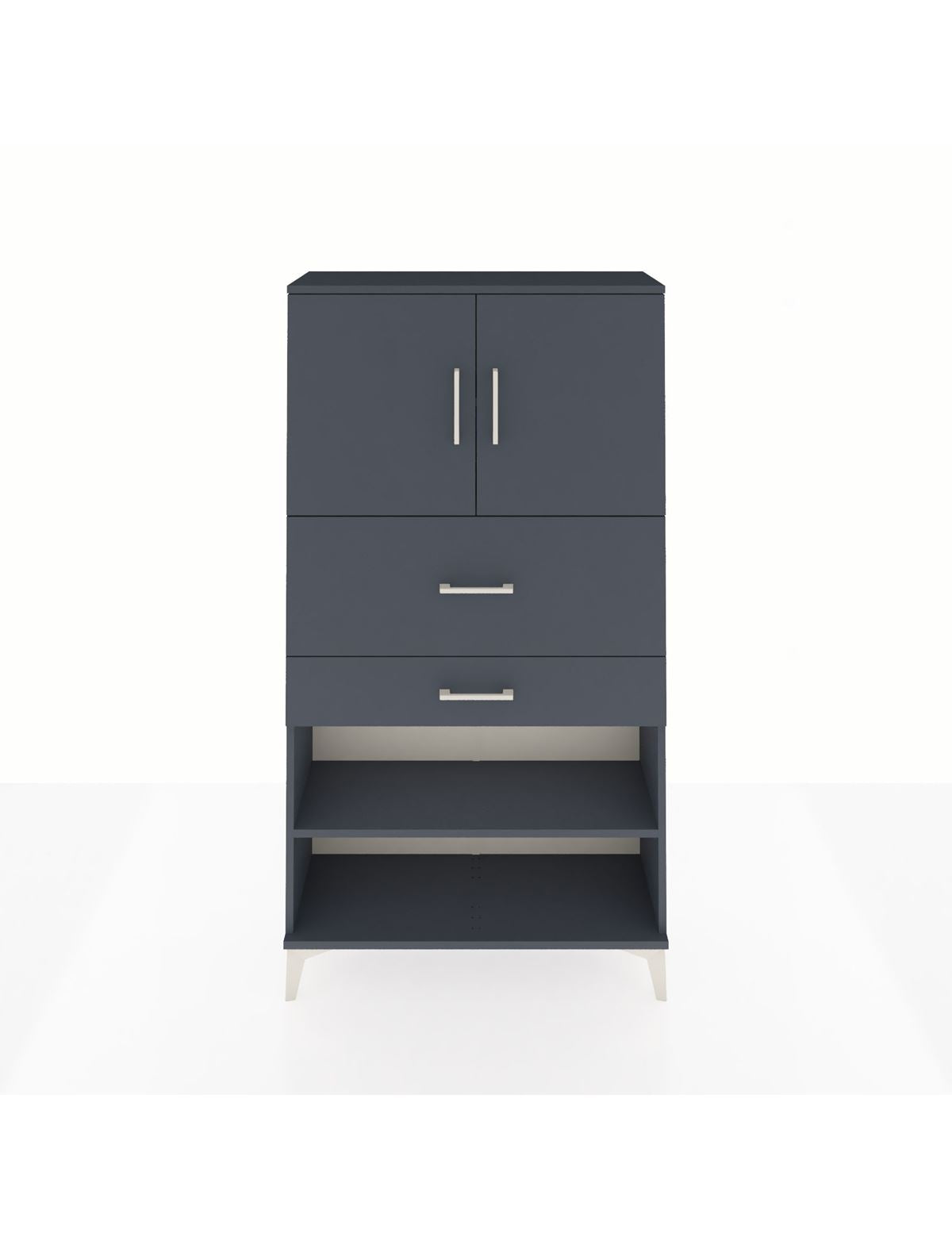 Arges Dolap 3 Raflı 2 Çekmeceli 2 Kapaklı 88x30x163 Antrasit-Antrasit