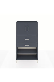 Arges Dolap 3 Raflı 2 Çekmeceli 2 Kapaklı 88x30x163 Antrasit-Antrasit