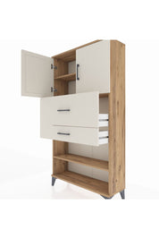 Arges Dolap 3 Raflı 2 Çekmeceli 2 Kapaklı 88x30x163 Çam-Aytaşı