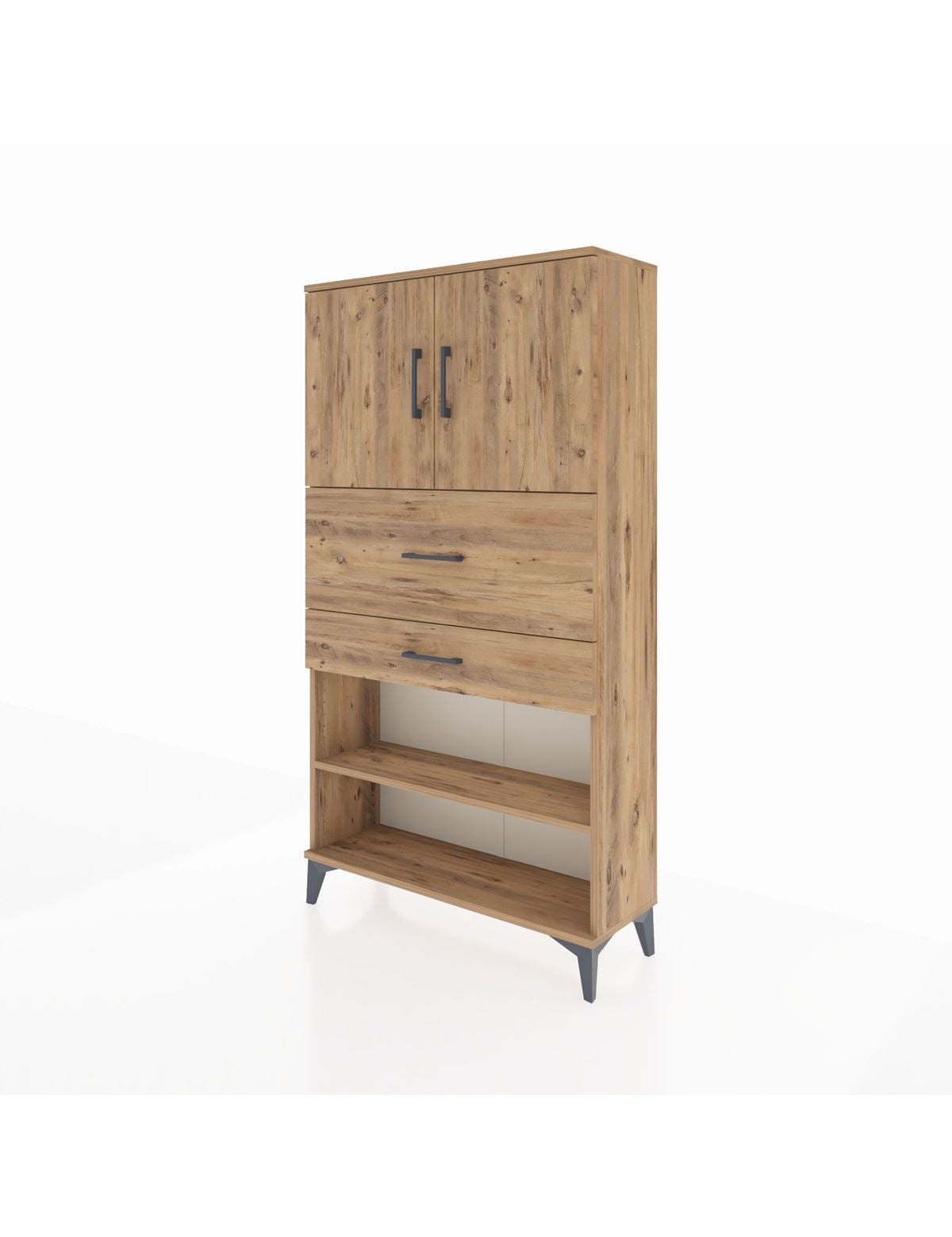 Arges Dolap 3 Raflı 2 Çekmeceli 2 Kapaklı 88x30x163 - S21M172V9A