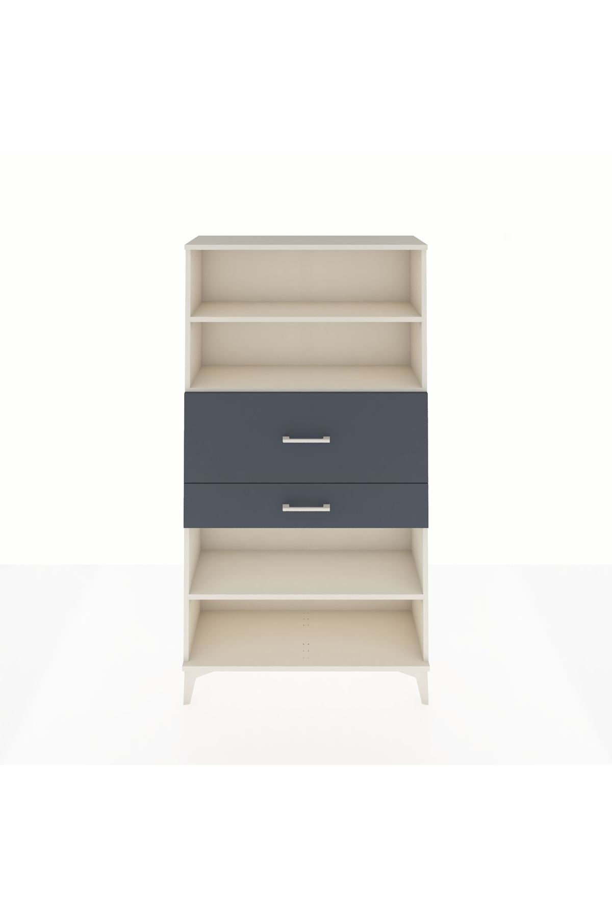 Arges Dolap 3 Raflı 2 Çekmeceli 88x30x163 Aytaşı-Antrasit