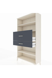 Arges Dolap 3 Raflı 2 Çekmeceli 88x30x163 Aytaşı-Antrasit