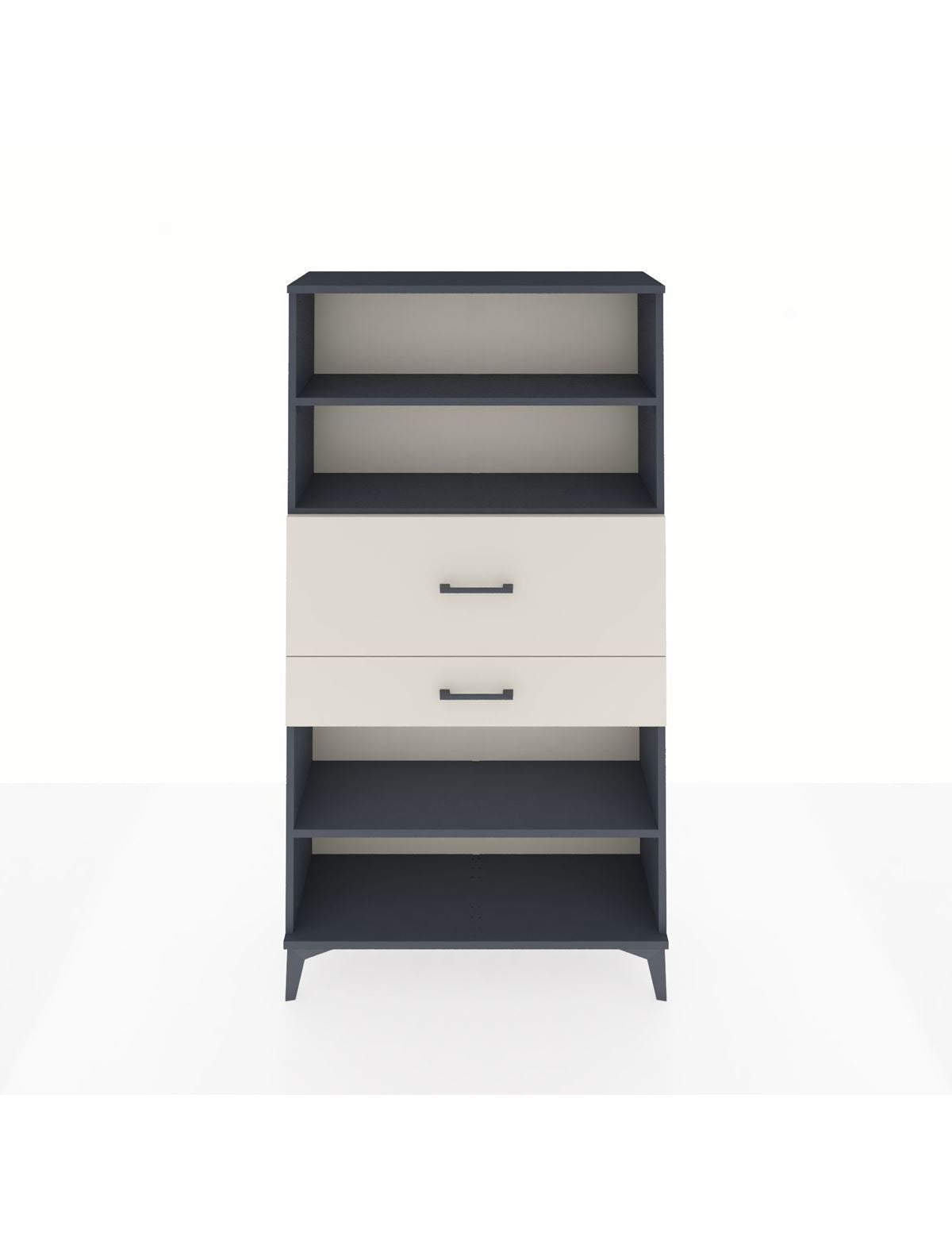 Arges Dolap 3 Raflı 2 Çekmeceli 88x30x163 Antrasit-Aytaşı