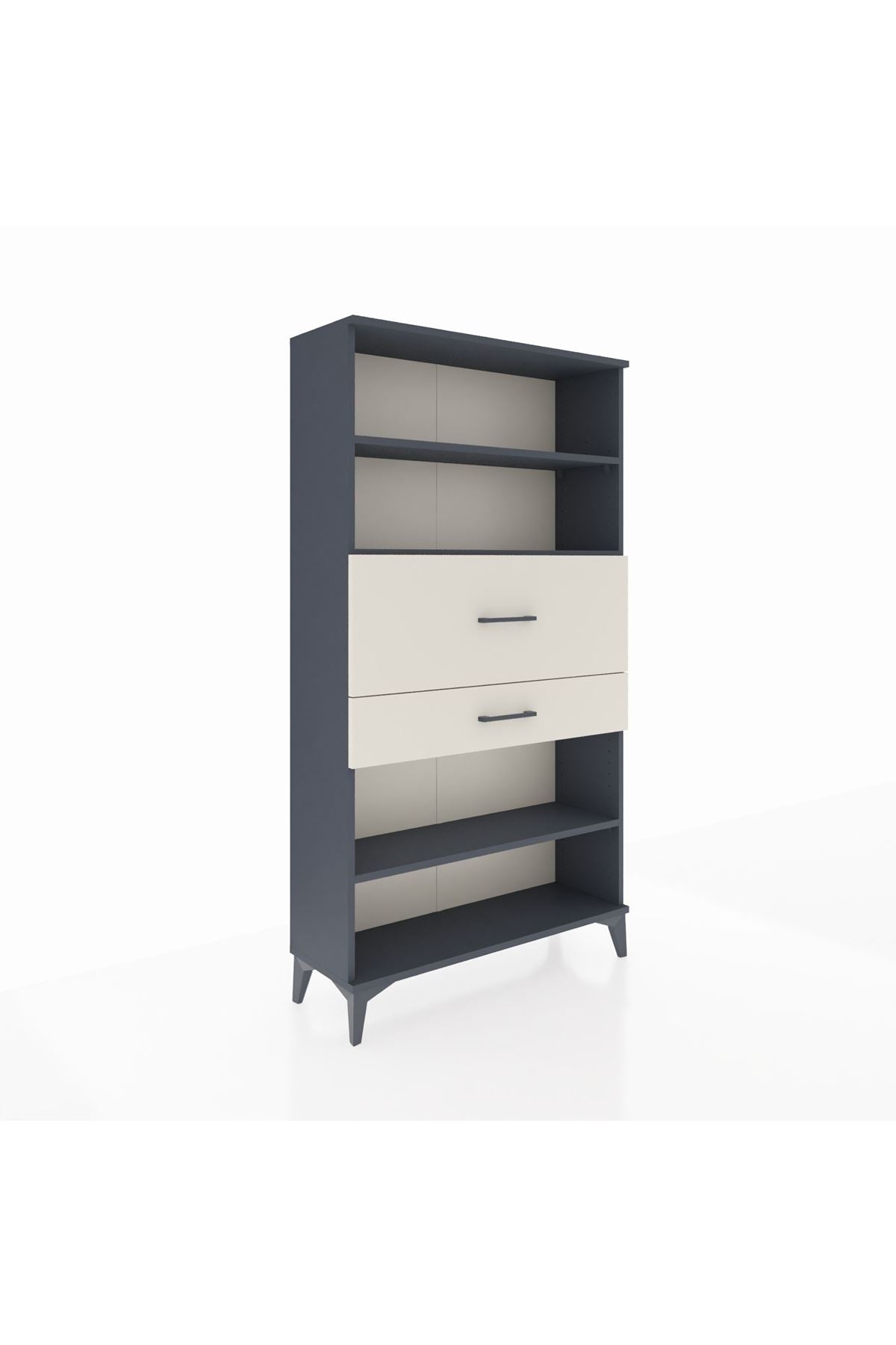 Arges Dolap 3 Raflı 2 Çekmeceli 88x30x163 Antrasit-Aytaşı