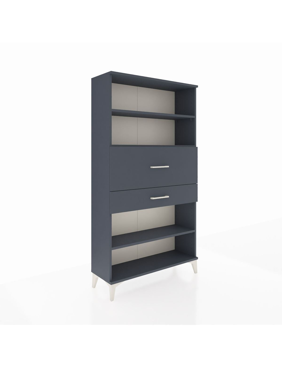 Arges Dolap 3 Raflı 2 Çekmeceli 88x30x163 Antrasit-Antrasit