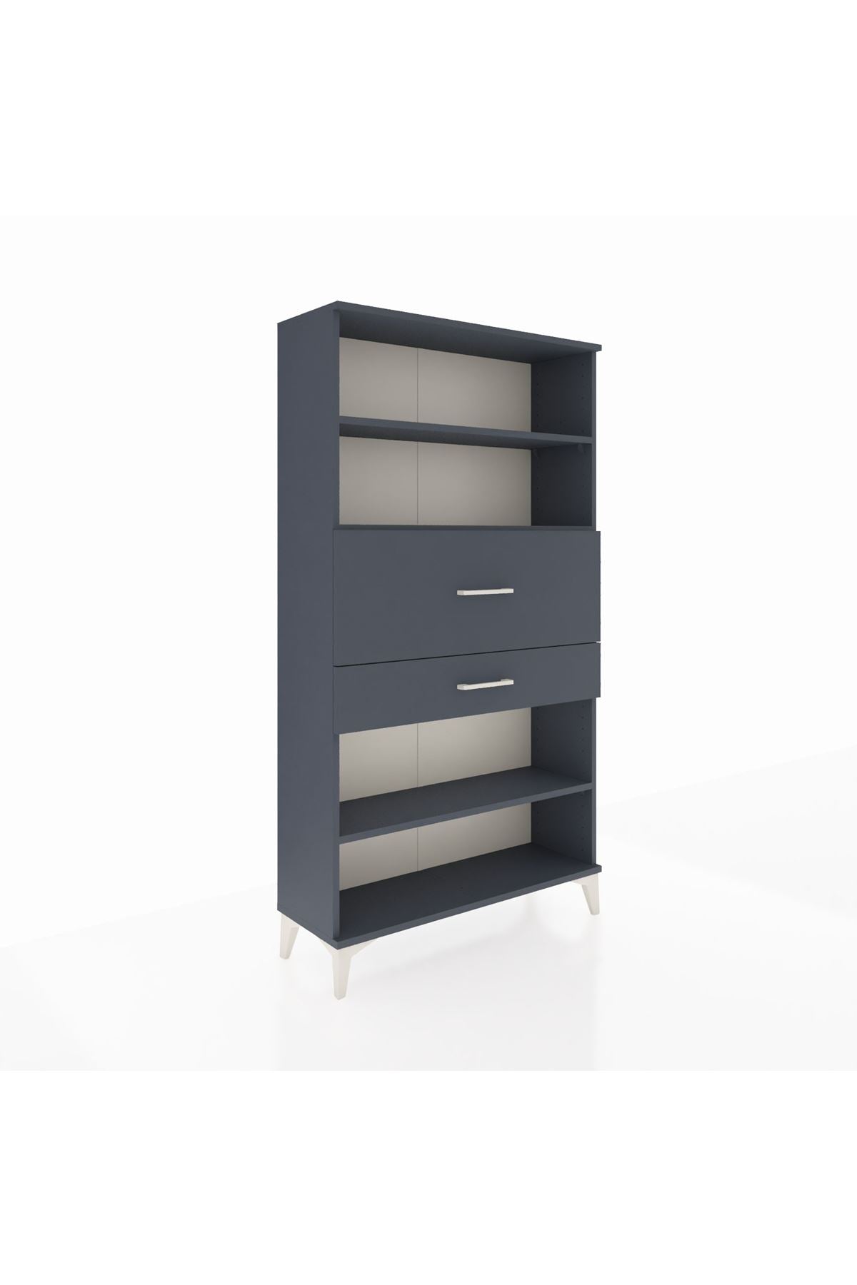 Arges Dolap 3 Raflı 2 Çekmeceli 88x30x163 Antrasit-Antrasit