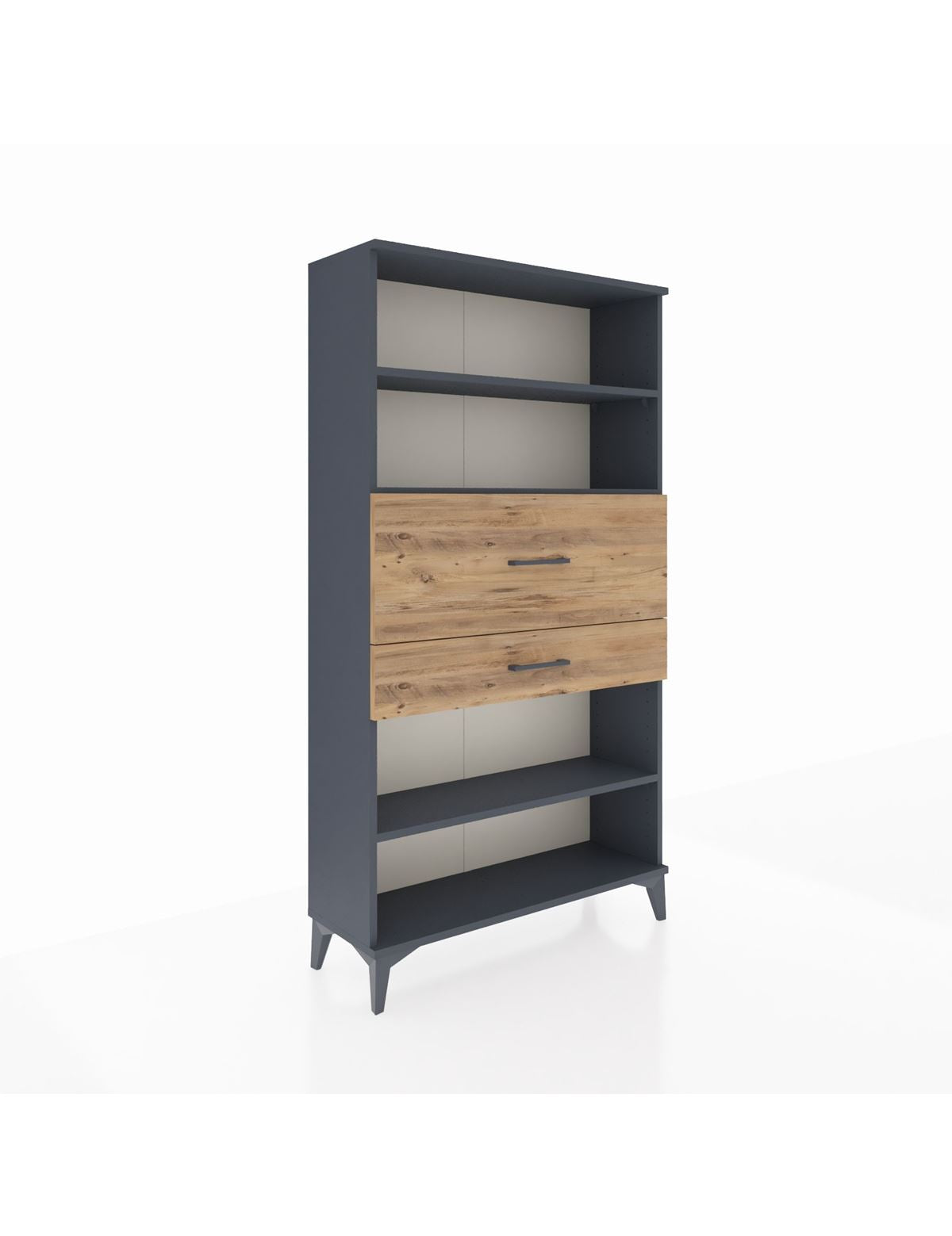 Arges Dolap 3 Raflı 2 Çekmeceli 88x30x163 Antrasit-Çam