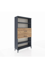 Arges Dolap 3 Raflı 2 Çekmeceli 88x30x163 Antrasit-Çam