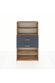 Arges Dolap 3 Raflı 2 Çekmeceli 88x30x163 Çam-Antrasit