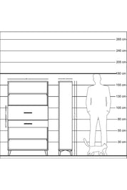 Arges Dolap 3 Raflı 2 Çekmeceli 88x30x163 Çam-Antrasit