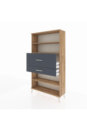 Arges Dolap 3 Raflı 2 Çekmeceli 88x30x163 Çam-Antrasit