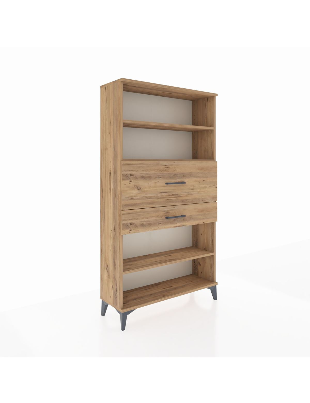 Arges Dolap 3 Raflı 2 Çekmeceli 88x30x163 Çam-Çam