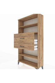 Arges Dolap 3 Raflı 2 Çekmeceli 88x30x163 Çam-Çam