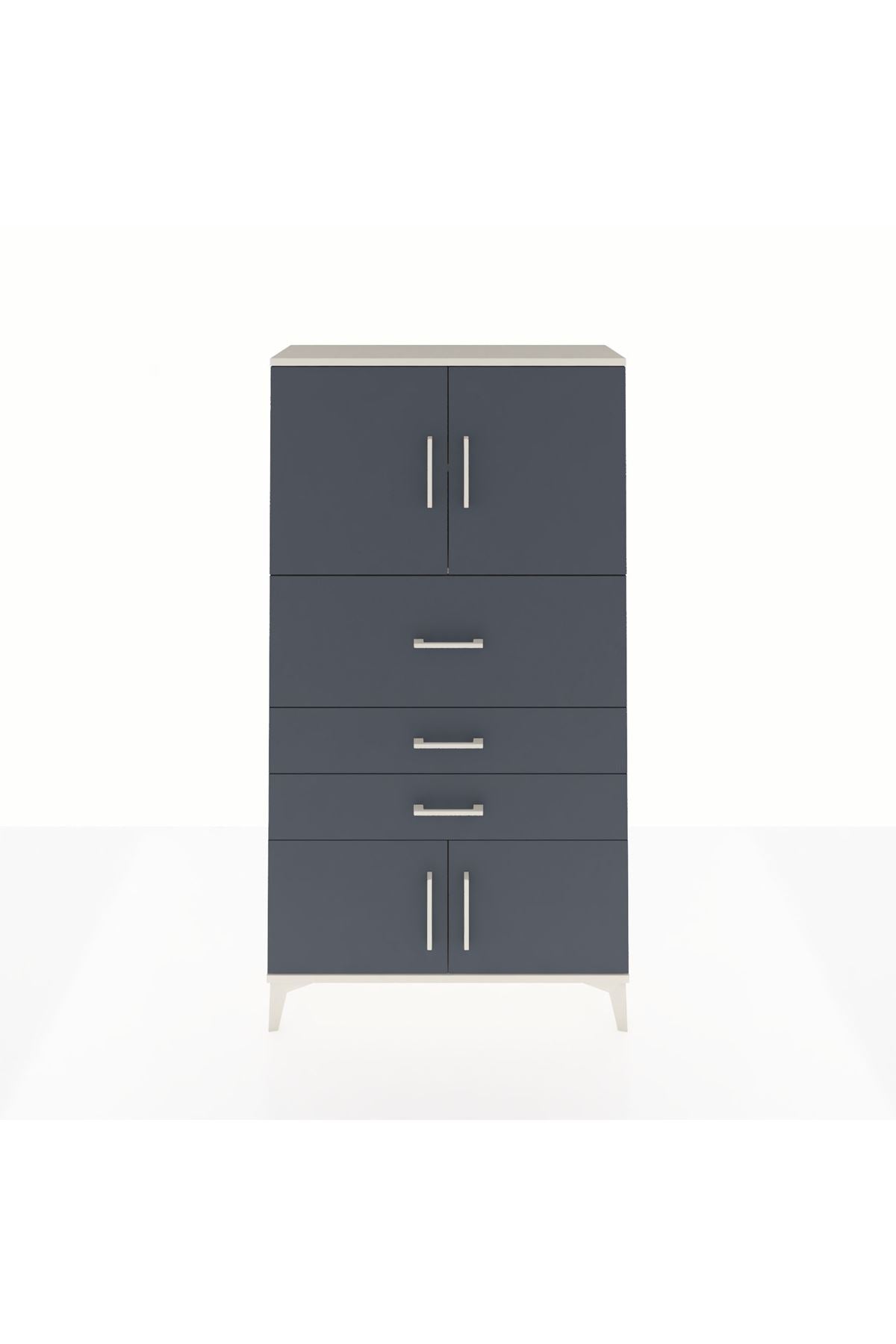 Arges Dolap 2 Raflı 3 Çekmeceli 4 Kapaklı 88x30x163 Aytaşı-Antrasit